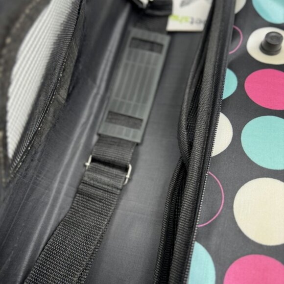 Dog Cat Carrier Polka Dot Soft Sided Pets Portable Folding Polyester Bag - Picture 7 of 13